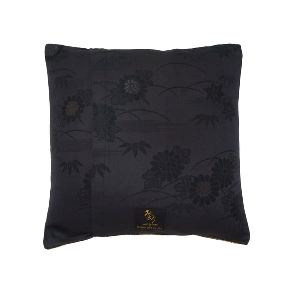 Cushion cover made of high grade OBI. made in Japan. Japanese Pattern Cushion. 11.8×11.8" (30cm) "Bird & Seasonal flowers"