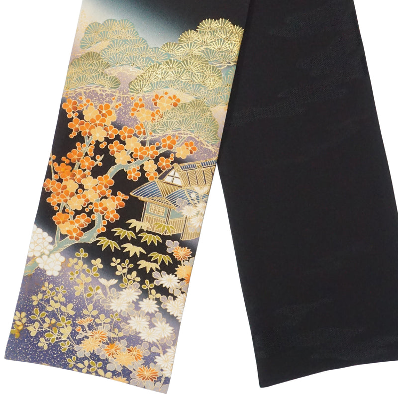 KIMONO scarf. Japanese pattern shawl for women, Ladies made in Japan. "Pine Tree / Bamboo"