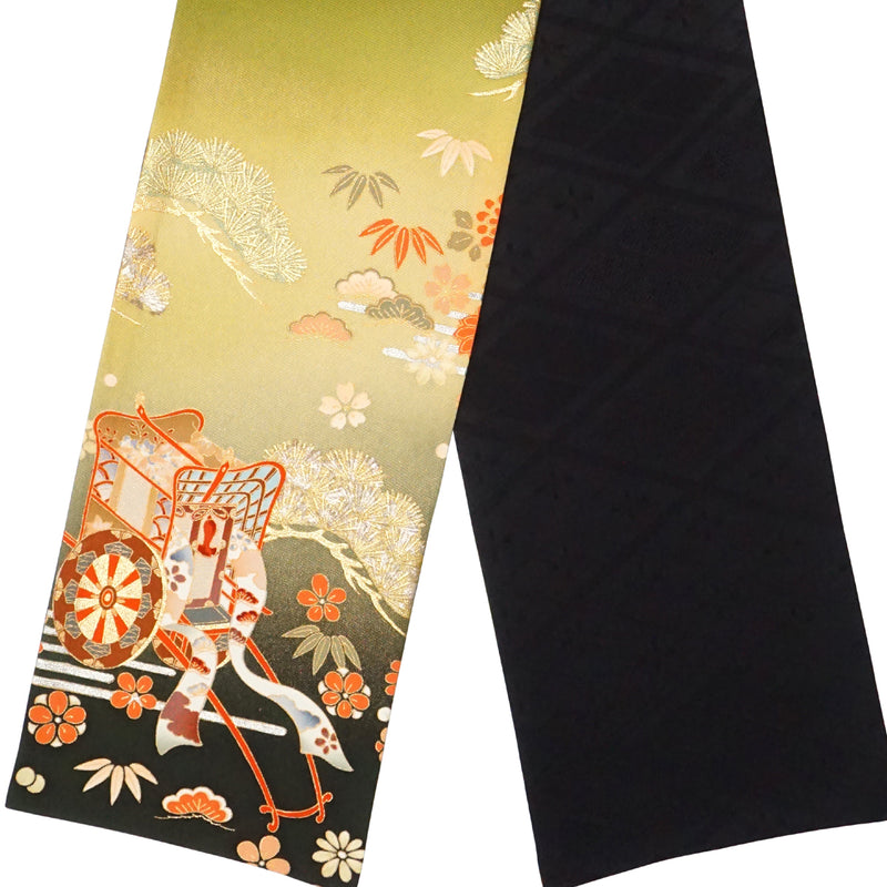 KIMONO scarf. Japanese pattern shawl for women, Ladies made in Japan. "Moss Green"