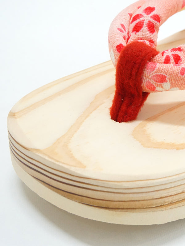 Wooden Sandals for Children Girls Kids Shoes "HITA GETA" made in Japan. "Pink-B"