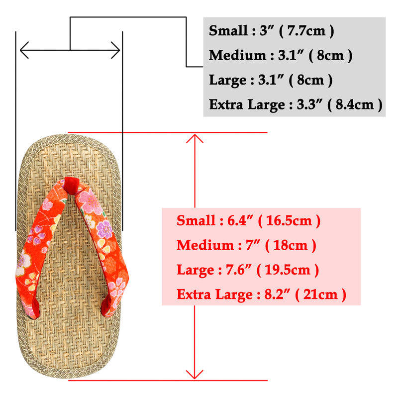 Japanese Sandals for Children. "ZORI" Rubber sandals made in Japan. "Red"