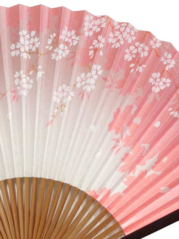 Folding Fan. Double-Sided Design made in Kyoto, Japan. Japanese Hand Fan. "Cherry Blossom / 桜と月506"