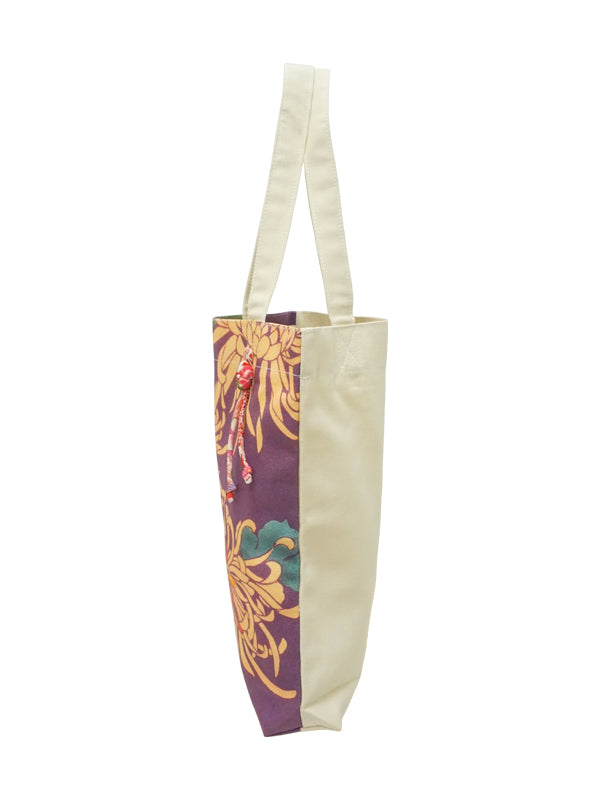Tote bag. made in Japan. Canvas fabric eco-bag. "Medium size / Purple"