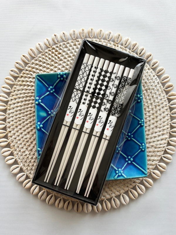 Chopsticks 5set made in Japan. 9.1"(23cm) "Silver"