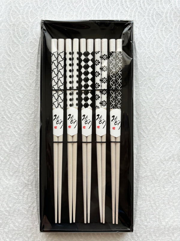 Chopsticks 5set made in Japan. 9.1"(23cm) "Silver"