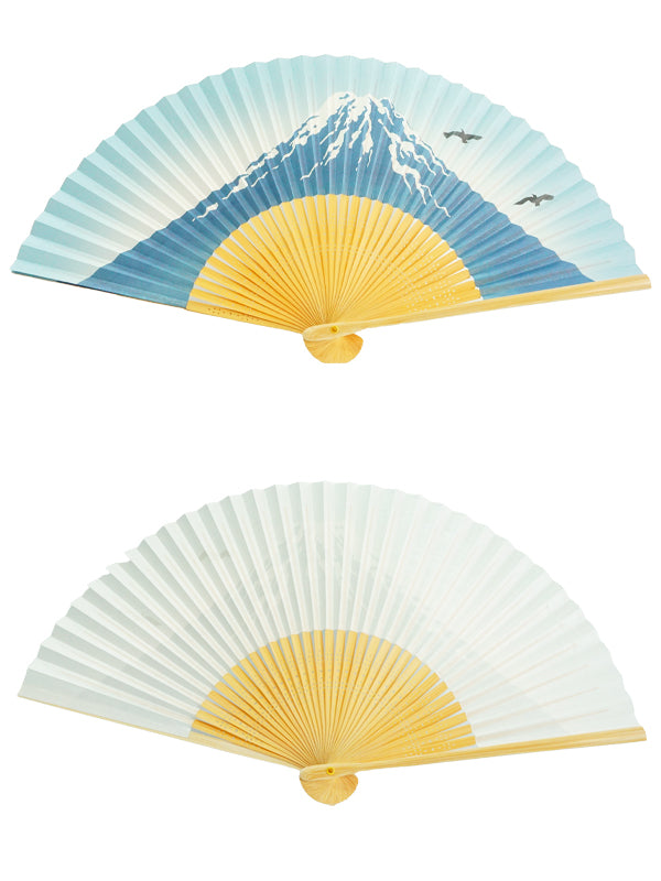 Folding Fan. made in Kyoto, Japan. Japanese Hand Fan. "Mt.Fuji / Blue"