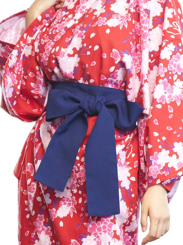 Cintura Yukata per adulto (solo OBI) Blu navy