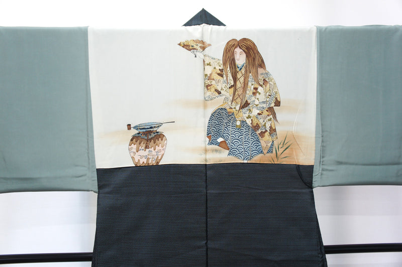 Superfine HAORI for men "Kabuki"