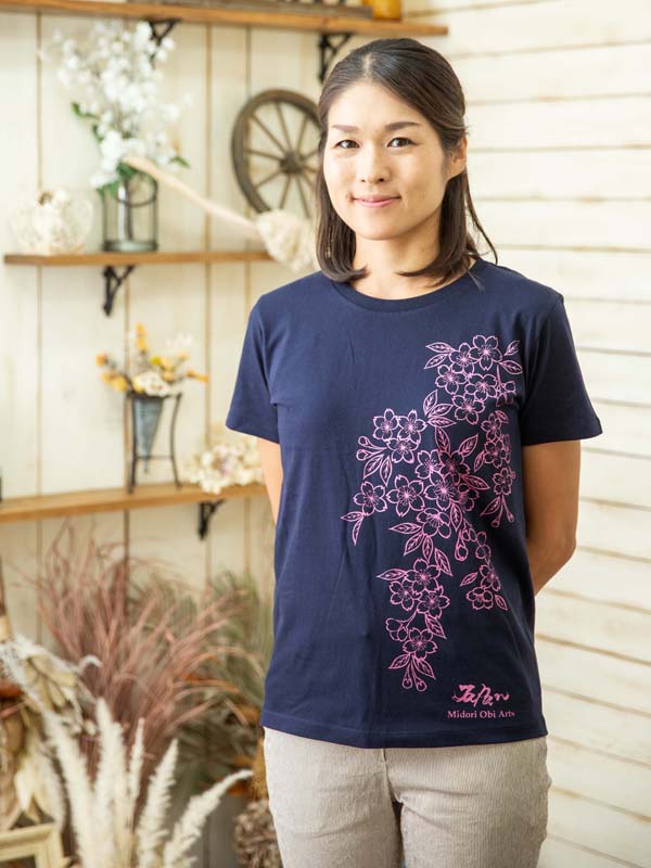 Sakura Tshirt for Adult (Navy)