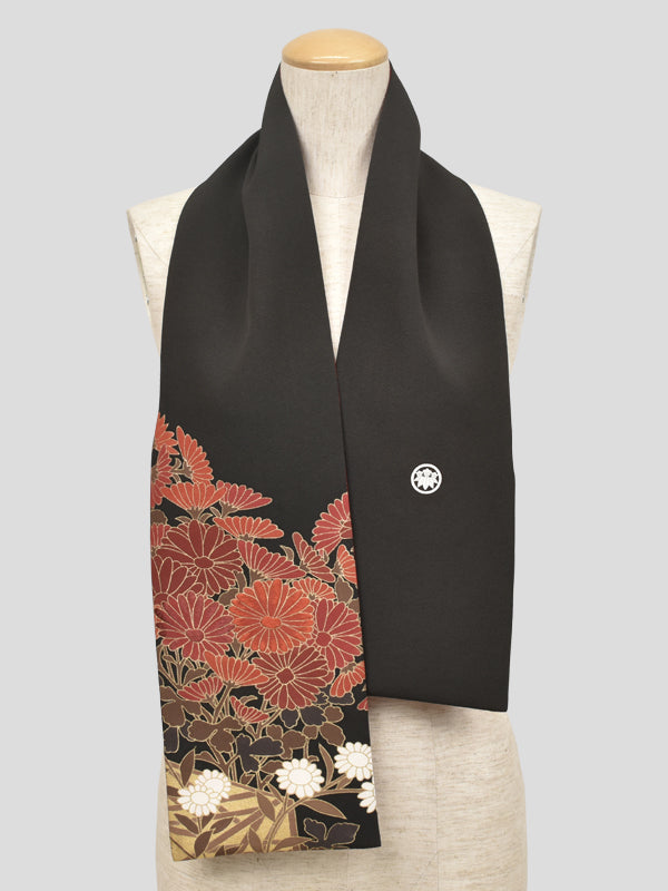 Шарф KIMONO. Платок с японским узором для женщин, женский, сделано в Японии. "Хризантема"