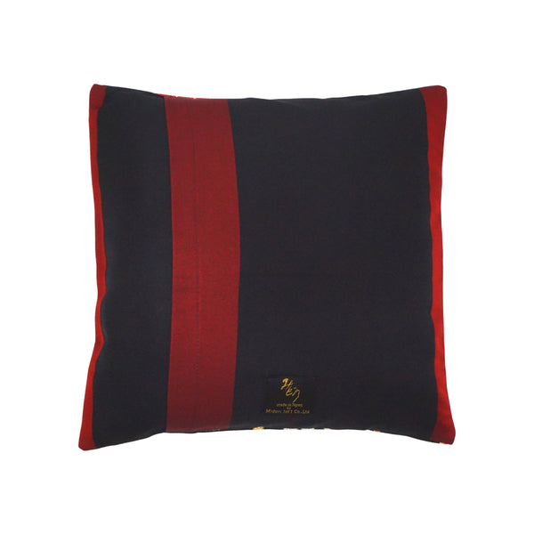 Cushion cover made of high grade OBI. made in Japan. Japanese Pattern Cushion. 11.8×11.8" (30cm) "Crane bird & Japanese apricot"