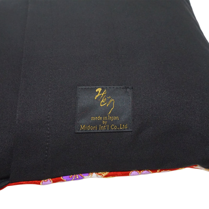 Чехол для подушки изготовлен из высококачественного материала OBI. сделано в Японии. Подушка с японским узором. 11,8×11,8" (30 см) "Цветочный плот / красный"