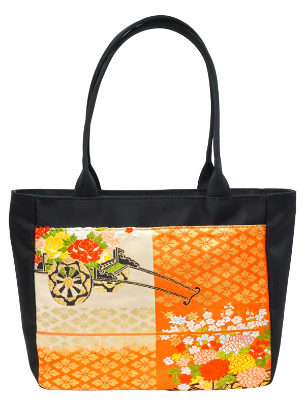 Sac fourre-tout fabriqué en OBI de haute qualité. Fabriqué au Japon. Sacs à main et sacs à bandoulière pour femmes, uniques en leur genre "花車".