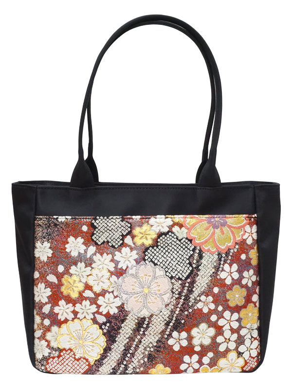 Сумка Tote Bag из высококачественного OBI. сделано в Японии. Женские сумки для рук и плеч, единственные в своем роде "桜流水 / 紅"