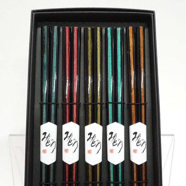 Chopsticks 5set made in Japan. 9.1"(23cm) "Black"