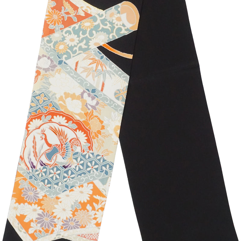 Шарф KIMONO. Платок с японским узором для женщин, женский, сделано в Японии. "Феникс / 鳳凰"