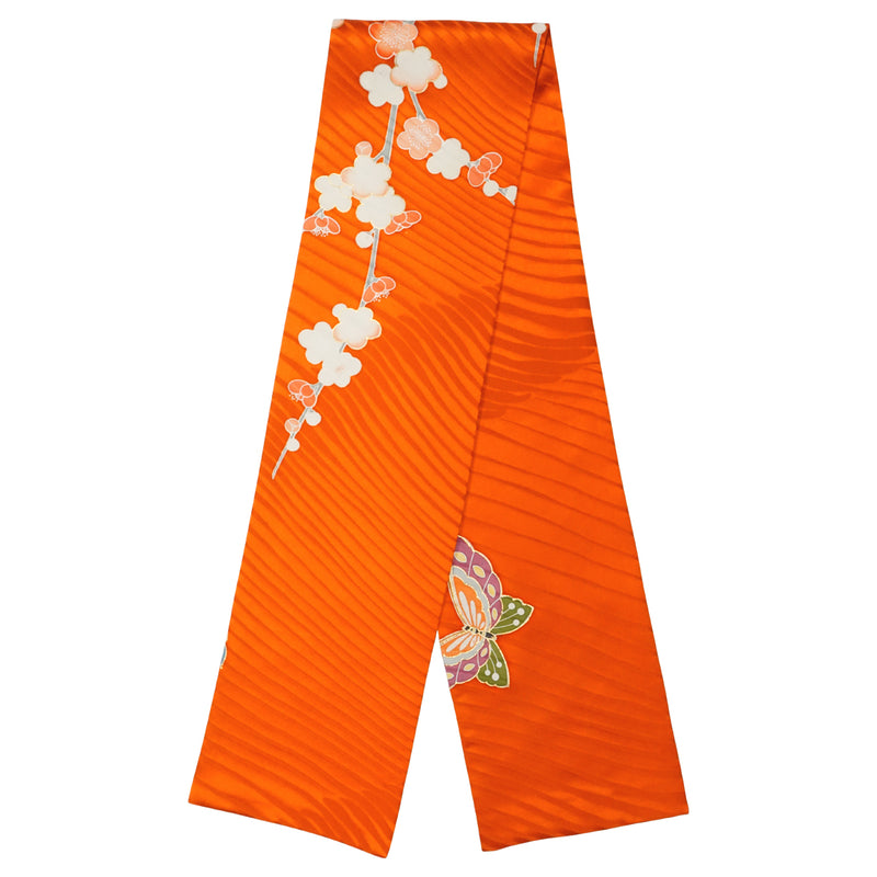 KIMONOのスカーフ。和柄ショール 女性用 レディース 日本製"オレンジ"