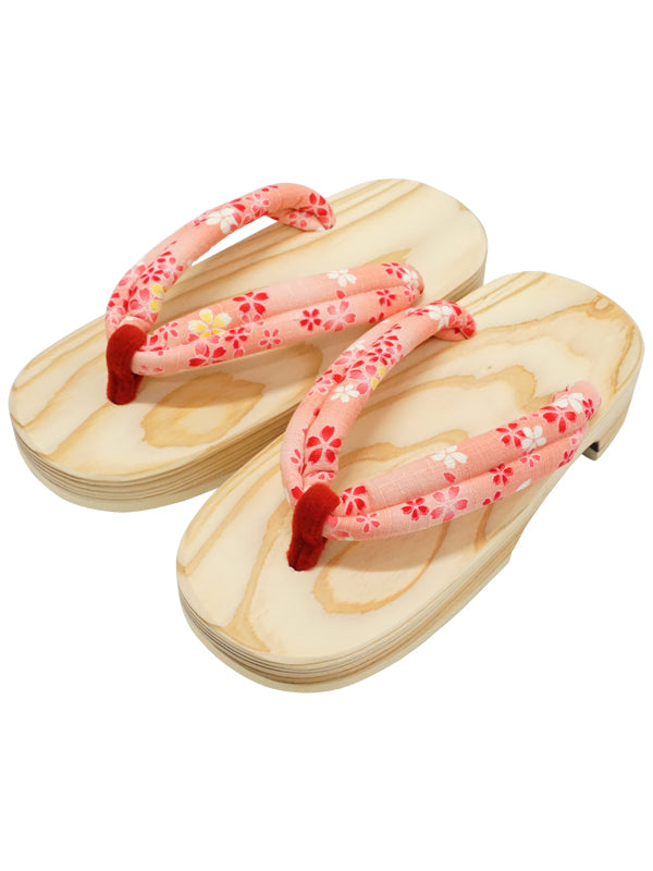 Wooden Sandals for Children Girls Kids Shoes "HITA GETA" made in Japan. "Pink-B"