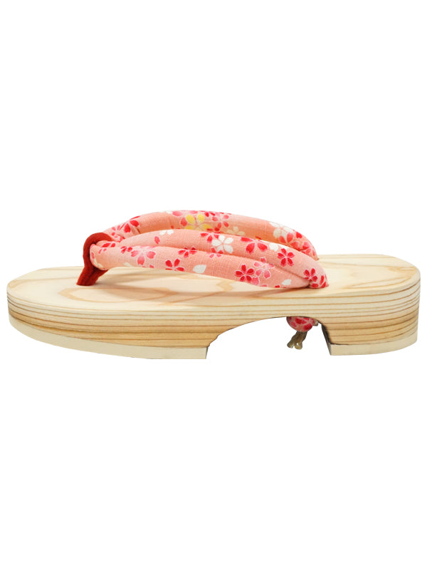 Sandali in legno per bambini, ragazze, bambini, scarpe "HITA GETA" made in Japan. "Rosa-B"