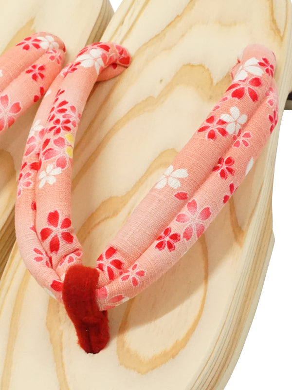 Деревянные сандалии для детей Девочки Детская обувь "HITA GETA" сделано в Японии. "Pink-B"