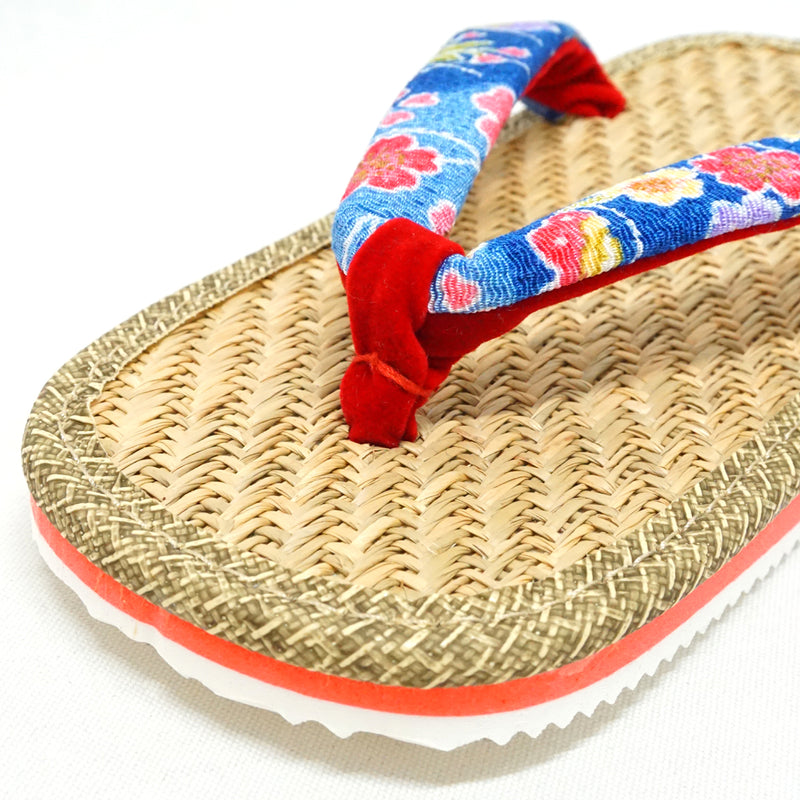日本製子供用サンダル。"ZORI" 日本製ゴム草履。"ブルー"