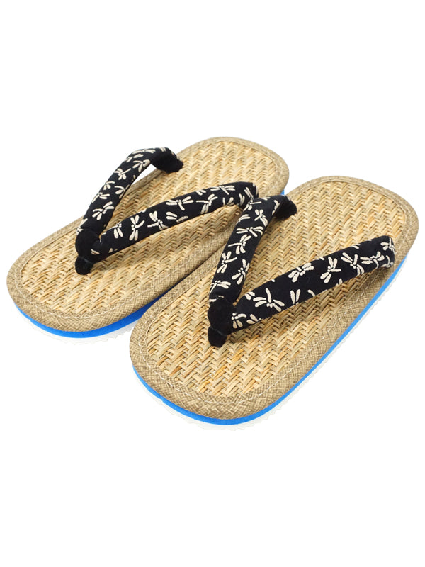Sandales japonaises pour enfants. "ZORI" Sandales en caoutchouc fabriquées au Japon. "Noir / Libellule"