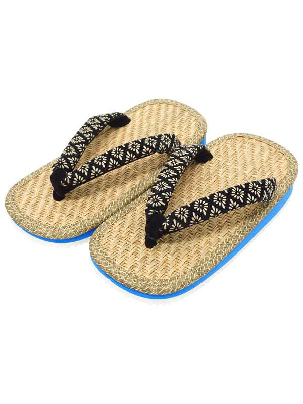 Japanese Sandals for Children. "ZORI" Rubber sandals made in Japan. "Black / Crest design"