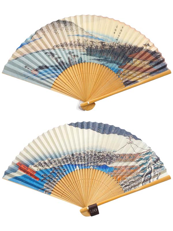 Folding Fan. Double-Sided Design made in Kyoto, Japan. Japanese Hand Fan. "Kinkaku-ji Temple,Kyoto / 金閣寺1392"