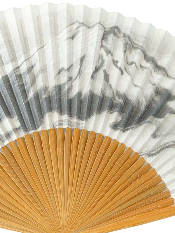 Ventilatore pieghevole. Design bifacciale realizzato a Kyoto, Giappone. Ventaglio a mano giapponese. "Monte Fuji / 富士山1513".