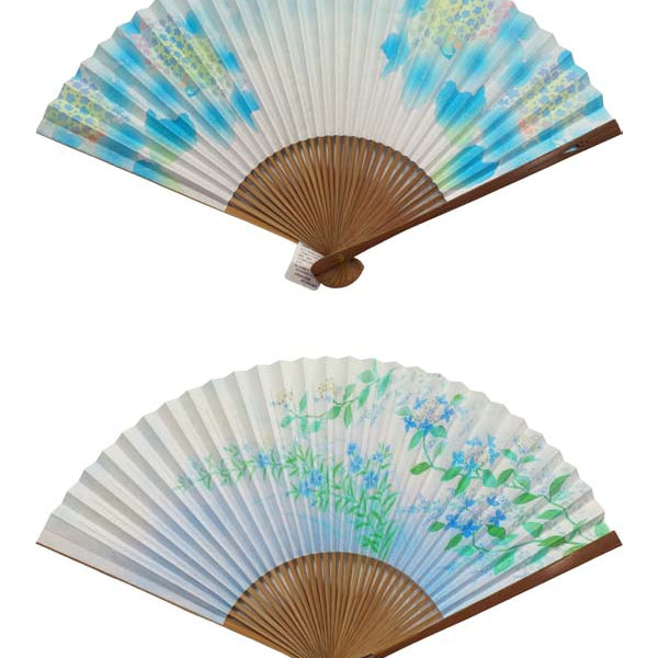 星空デザイン 扇子とカードセット 扇風機。京都府産の両面デザイン扇子。日本製の手扇子です