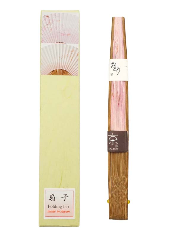 折叠扇。双面设计，在日本京都制造。日本手扇。"Cherry Blossom / 流水に桜360"