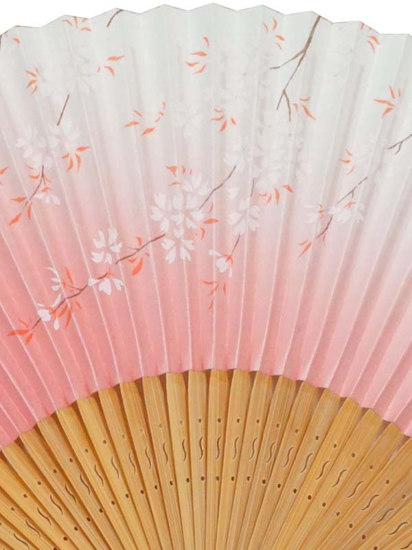 Folding Fan. made in Kyoto, Japan. Japanese Hand Fan. "Cherry Blossom / 薄花桜228"