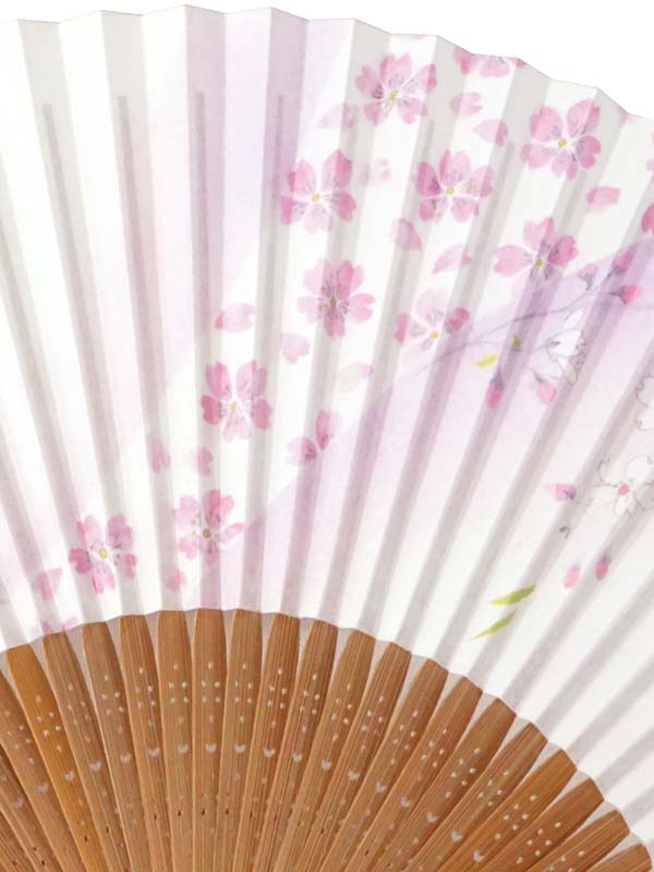 Folding Fan. made in Kyoto, Japan. Japanese Hand Fan. "Cherry Blossom / 桜流水104"
