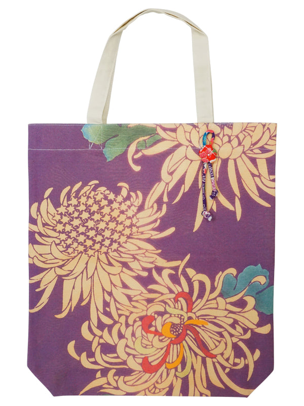 Tote bag. made in Japan. Canvas fabric eco-bag. "Large size / Purple"