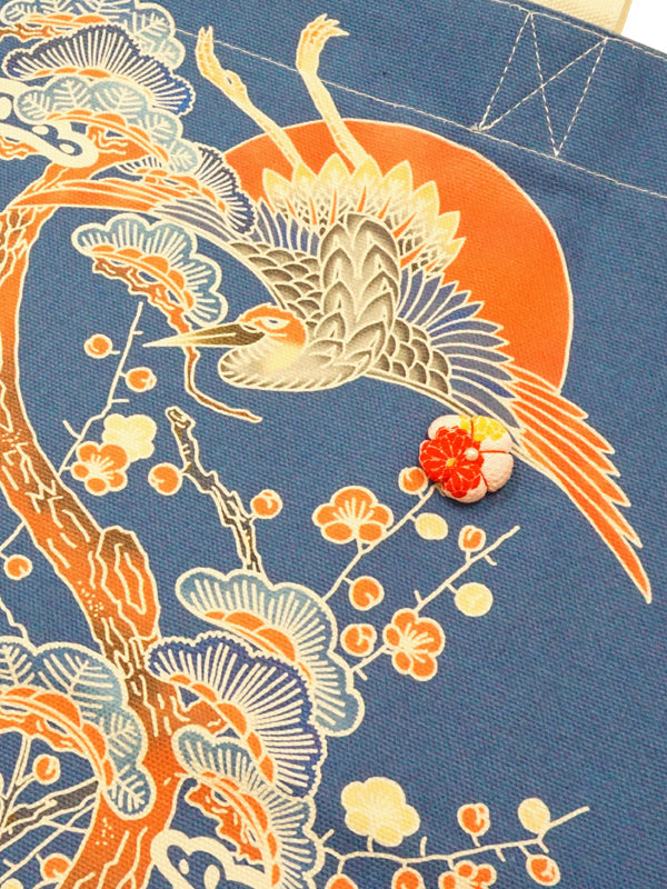 Bolsa de mano. Fabricada en Japón. Bolsa ecológica de tela de lona. "Tamaño grande / Azul"