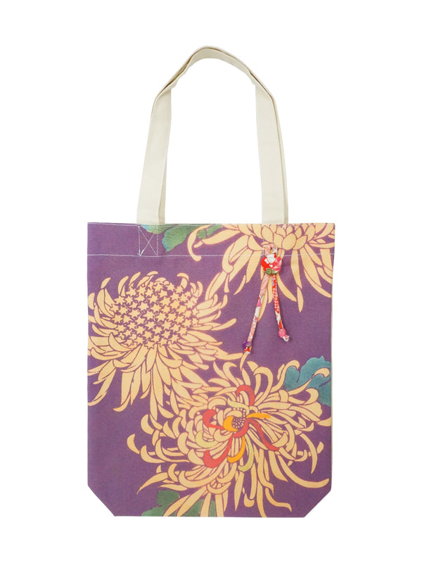 Tote bag. made in Japan. Canvas fabric eco-bag. "Medium size / Purple"