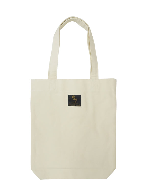 Tote bag. made in Japan. Canvas fabric Kimono girl eco-bag. "Medium size / Beige"