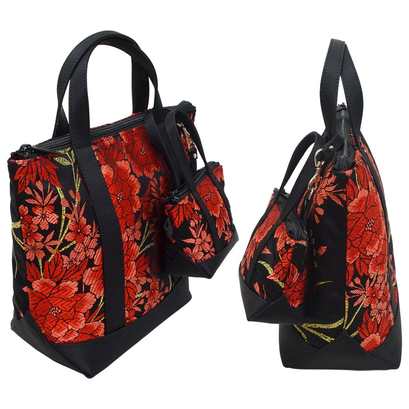 Ручная сумка с мини шармом из высококачественного OBI. сделано в Японии. Сумки женские, единственные в своем роде "Красные"