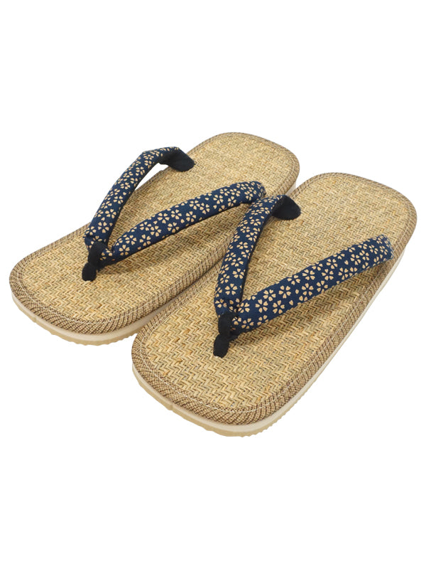 Japanese sandals "ZORI" Rubber sandals for Men. made in Japan. 10.5～11"(26～28cm) "Cherry Blossoms / Navy"