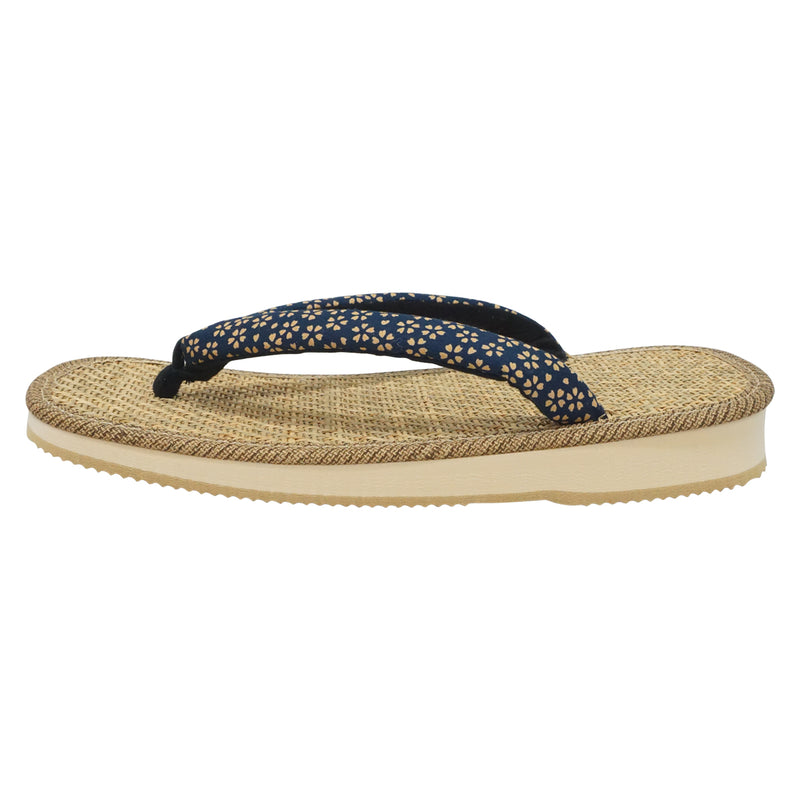 Japanese sandals "ZORI" Rubber sandals for Men. made in Japan. 10.5～11"(26～28cm) "Cherry Blossoms / Navy"