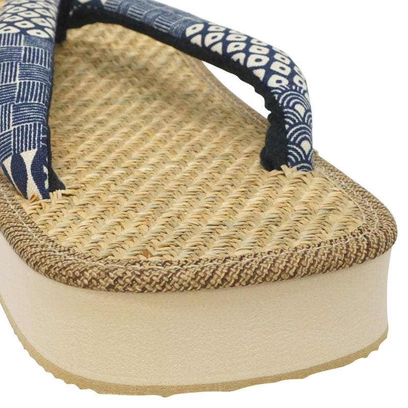 Sandali giapponesi "ZORI" Sandali in gomma da uomo. made in Japan. 10,5～11" (26～28cm) "Design tradizionale giapponese / Blu".