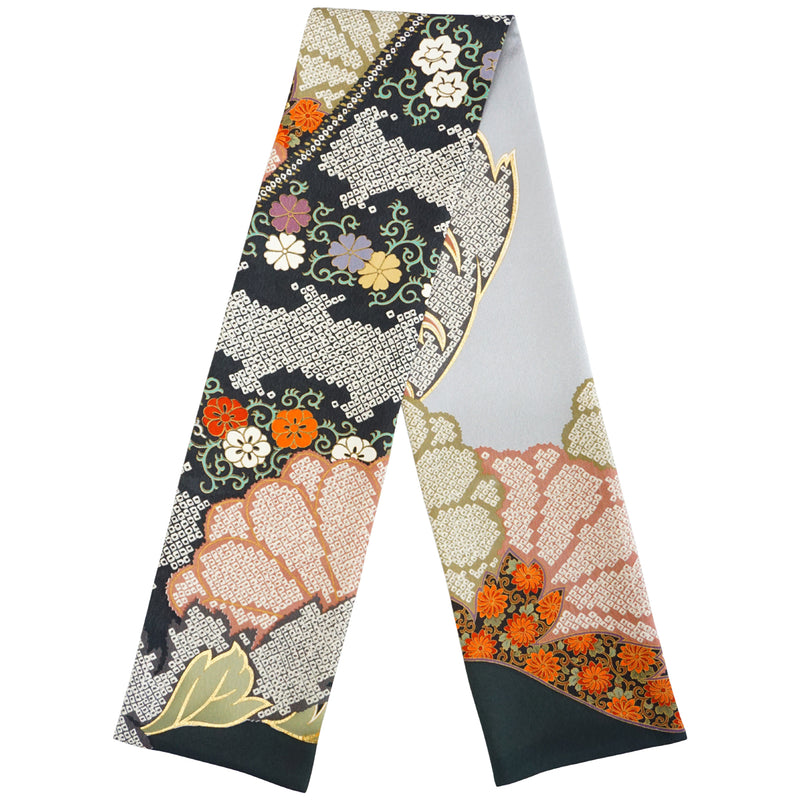 Шарф KIMONO. Платок с японским узором для женщин, женский, сделано в Японии. "Японский узор"