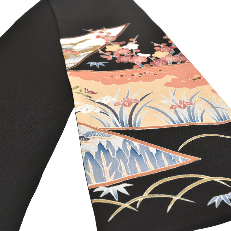 KIMONO scarf. Japanese pattern shawl for women, Ladies made in Japan. "Japanese plum"
