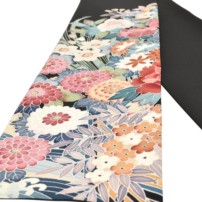 Шарф KIMONO. Платок с японским узором для женщин, женский, сделано в Японии. "Японские цветы"