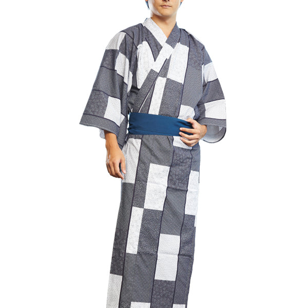 YUKATA with sash belt. made in Japan. Midori Yukata for men