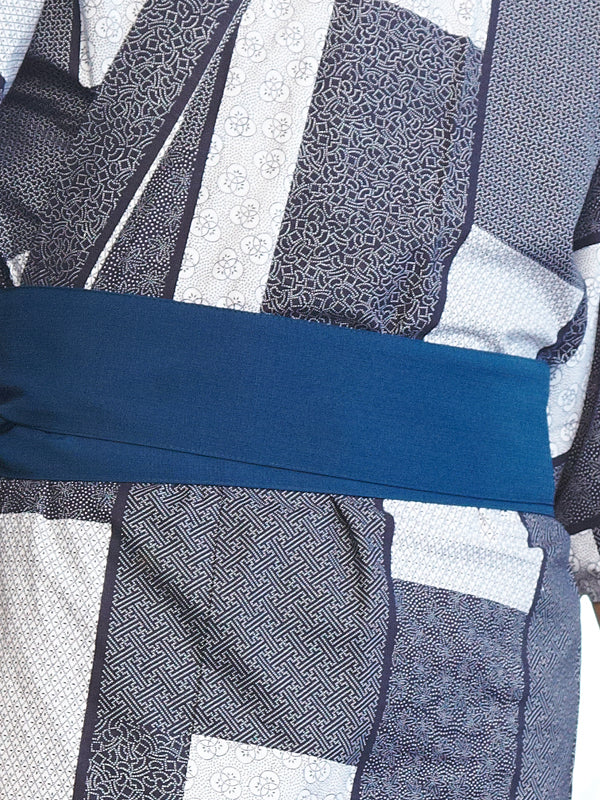 YUKATA con cinturón de faja. Hecho en Japón. Midori Yukata para hombres "KOMON / 小紋"