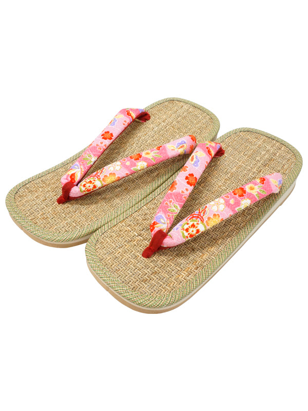 日本凉鞋 "ZORI "女士橡胶凉鞋，日本制造。"粉红色"