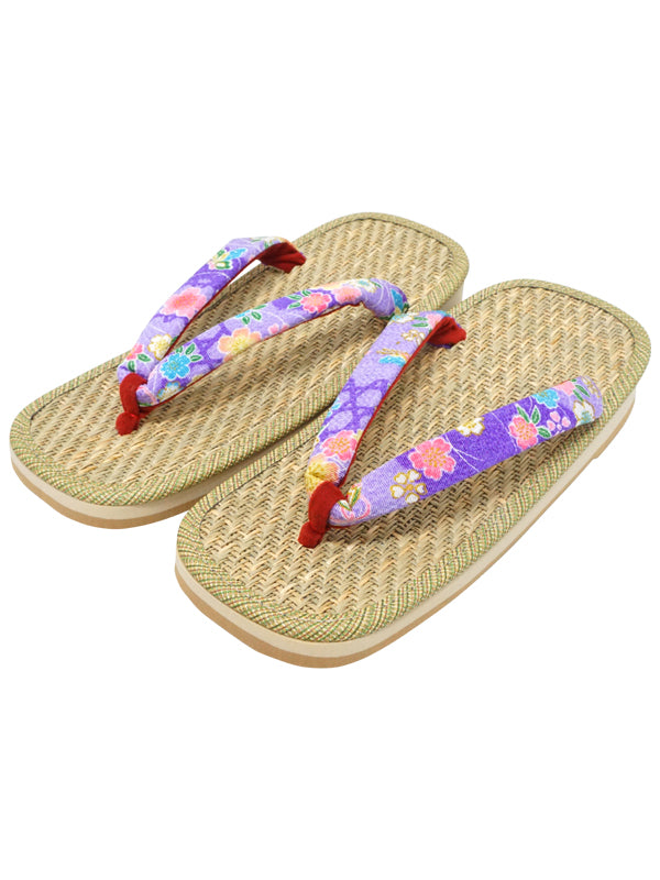日本凉鞋 "ZORI "女士橡胶凉鞋。 日本制造。"紫色"